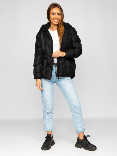 Femme Blouson d'hiver matelassée Noir Bolf 5M739