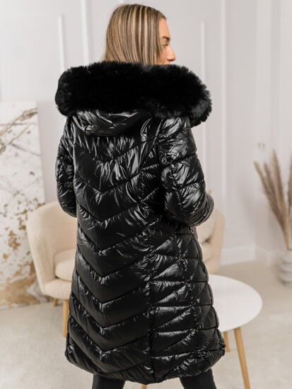 Femme Blouson d'hiver matelassée à capuche Noir Bolf 16M9100