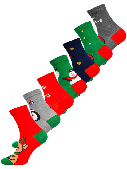 Femme Chaussettes de Noël Multicolore-2 Bolf M798-7P-1 7 PACK