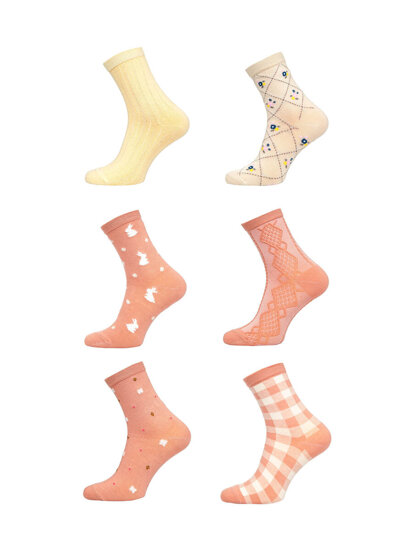 Femme Chaussettes imprimé Multicolore Bolf M7-6P-2 6 PACK