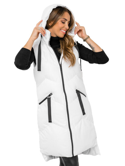 Femme Gilet long matelassé Blanc Bolf 5M788