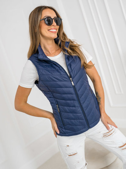 Femme Gilet matelassé Bleu foncé Bolf 16M9063