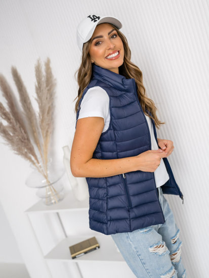 Femme Gilet matelassé Bleu foncé Bolf 16M9155