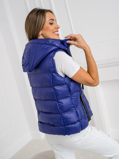 Femme Gilet matelassé à capuche Bleu ciel Bolf 5M3133