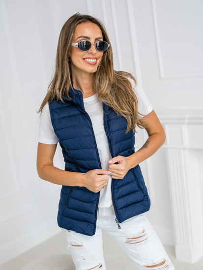 Femme Gilet matelassé à capuche Bleu foncé Bolf 16M9150