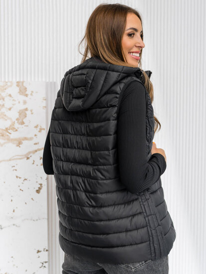 Femme Gilet matelassé à capuche Noir Bolf 23039A1