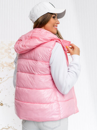 Femme Gilet matelassé à capuche Rose clair Bolf SW025A1