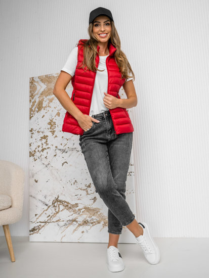 Femme Gilet matelassé à capuche Rouge Bolf 16M9139