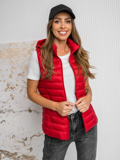 Femme Gilet matelassé à capuche Rouge Bolf 16M9139