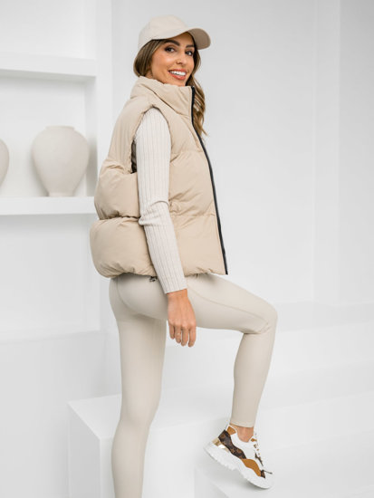 Femme Gilet matelassé épais Beige Bolf 5M3150