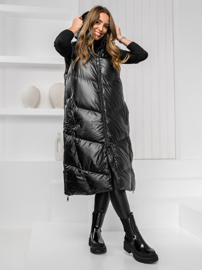 Femme Gilet matelassé long Noir Bolf 5M3183