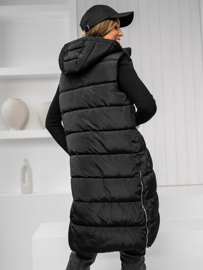 Femme Gilet matelassé long Noir Bolf 81261C