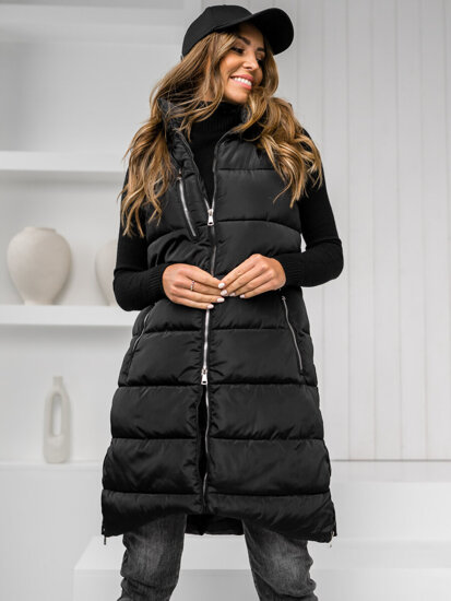 Femme Gilet matelassé long Noir Bolf 81261C