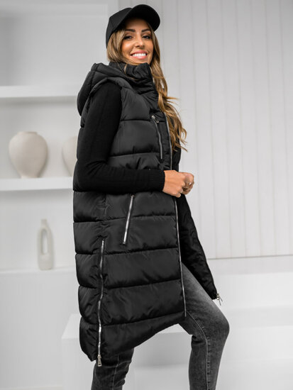 Femme Gilet matelassé long Noir Bolf 81261C