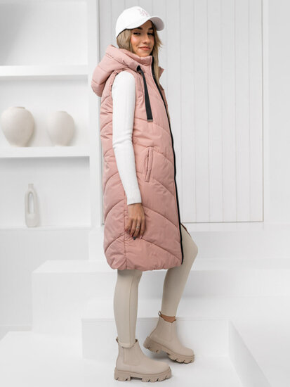 Femme Gilet matelassé long Rose Bolf 5M3152