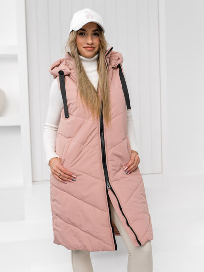 Femme Gilet matelassé long Rose Bolf 5M3152