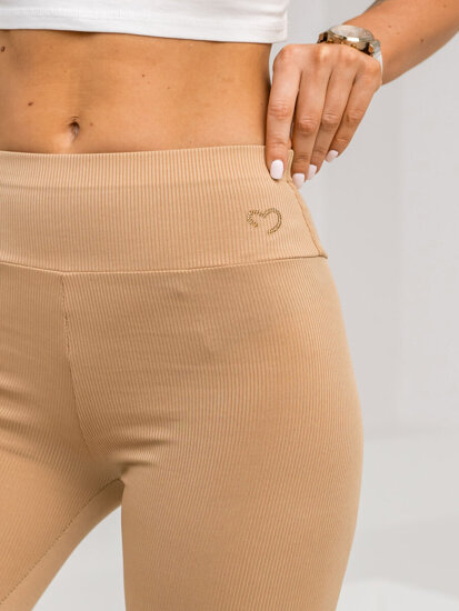 Femme Legging en rayures Beige Bolf W7903