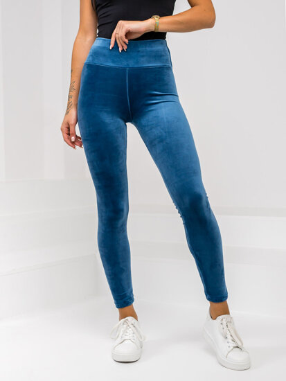 Femme Legging en velours Bleu Bolf W5232