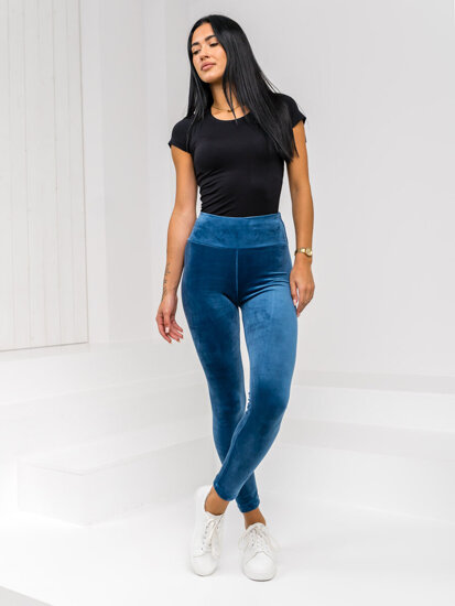 Femme Legging en velours Bleu Bolf W5232