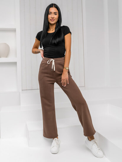 Femme Pantalon de survêtement wide leg Chocolat Bolf W5213