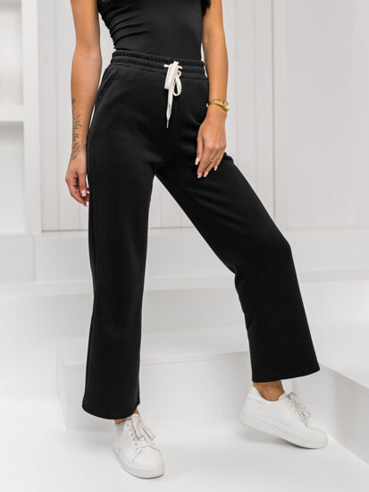 Femme Pantalon de survêtement wide leg Noir Bolf W5213