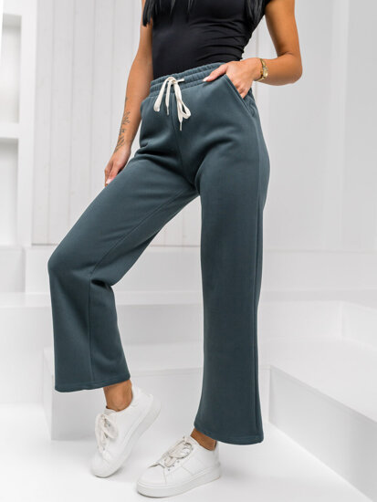 Femme Pantalon de survêtement wide leg Vert Bolf W5213