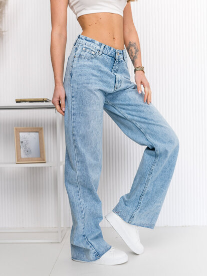 Femme Pantalon en jean wide leg Bleu Bolf G7856