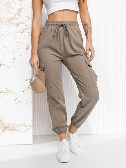 Femme Pantalon jogger Beige Bolf W7866