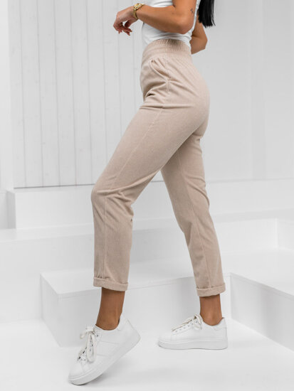 Femme Pantalon rayé Beige Bolf W7856