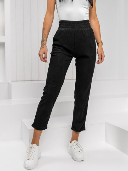 Femme Pantalon rayé Noir Bolf W7856