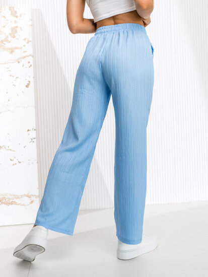 Femme Pantalon wide leg Bleu ciel Bolf W7960