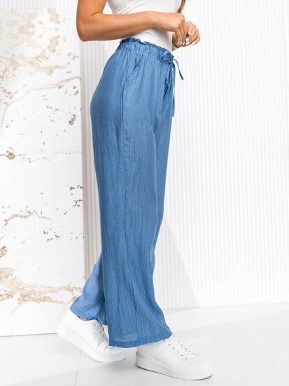 Femme Pantalon wide leg Bleu ciel Bolf W7970