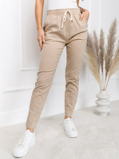 Femme Pantalons textiles Beige Bolf W7831