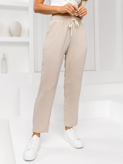 Femme Pantalons textiles Beige Bolf W7920