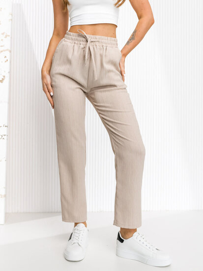 Femme Pantalons textiles Beige Bolf W7962