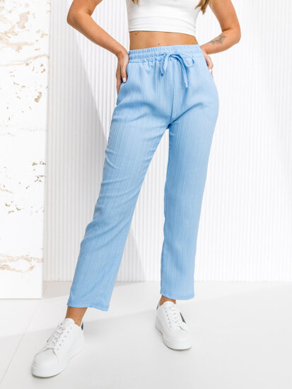 Femme Pantalons textiles Bleu ciel Bolf W7962