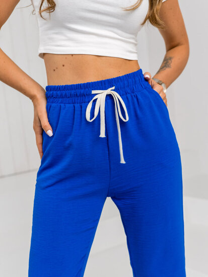 Femme Pantalons textiles Bleu moyen Bolf W7920