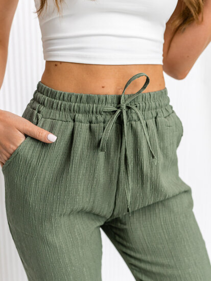 Femme Pantalons textiles Khaki Bolf W7962