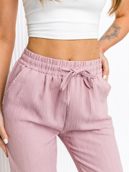 Femme Pantalons textiles Rose Bolf W7962