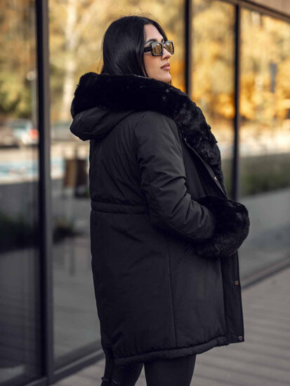 Femme Parka d'hiver à capuche Noir Bolf 11Z8085A3