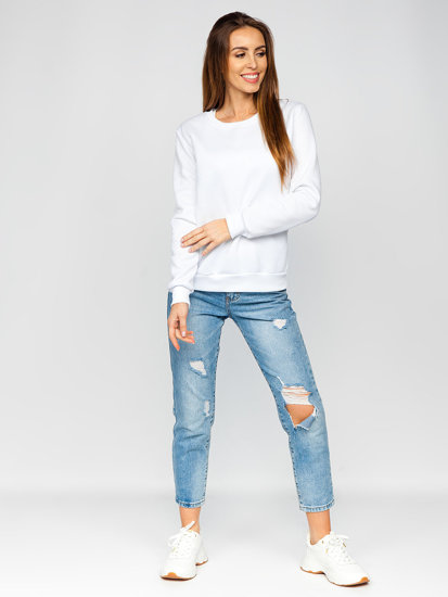 Femme Sweat-shirt Blanc Bolf W01A