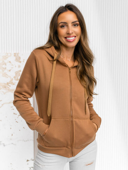 Femme Sweat-shirt à capuche Marron clair Bolf W03B