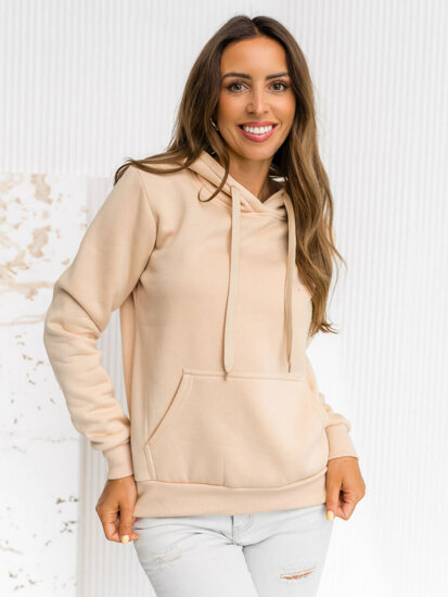 Femme Sweat-shirt kangourou Beige clair Bolf W02B