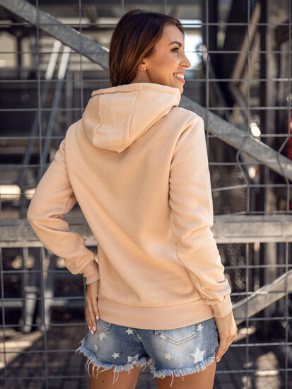 Femme Sweat-shirt kangourou Beige clair Bolf W02B