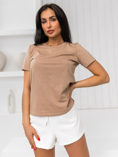 Femme T-shirt basic Beige Bolf SD211