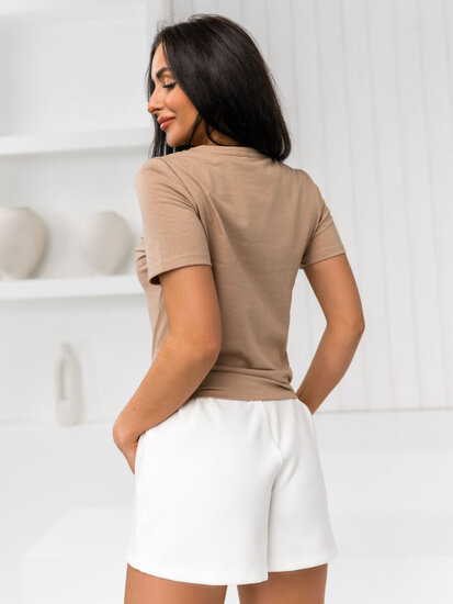 Femme T-shirt basic Beige Bolf SD211