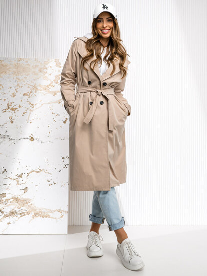 Femme Trench-Coat Long Beige Bolf 4494