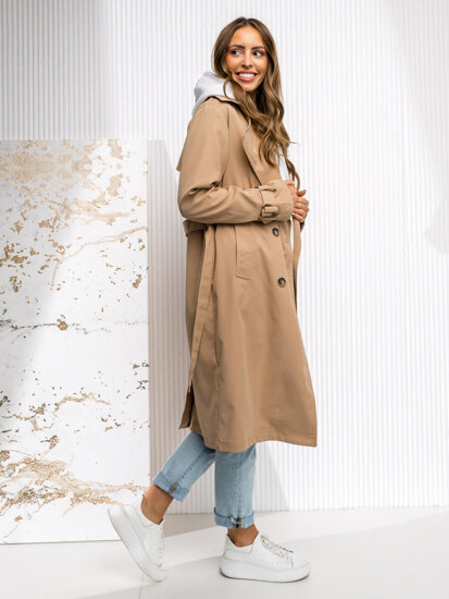 Femme Trench-Coat Long Beige Bolf DF7901A