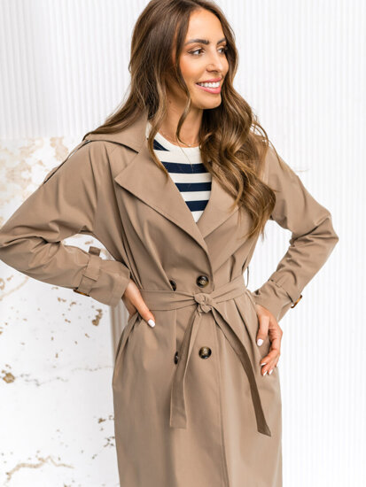 Femme Trench-Coat Long Cappuccino Bolf 4494