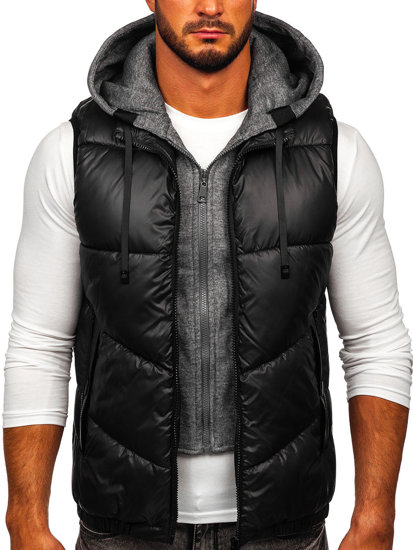 Gilet noir a capuche sale